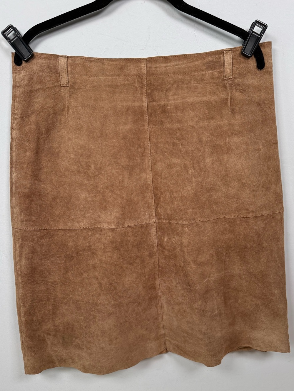 Isaac Mizrahi for Target Vintage Y2K Camel Suede Paneled Skirt Real Leather 12